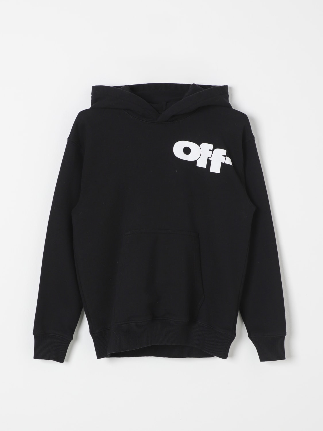 OFF-WHITE KIDS MAGLIA: Felpa con cappuccio Off-White Kids, Nero - Img 1