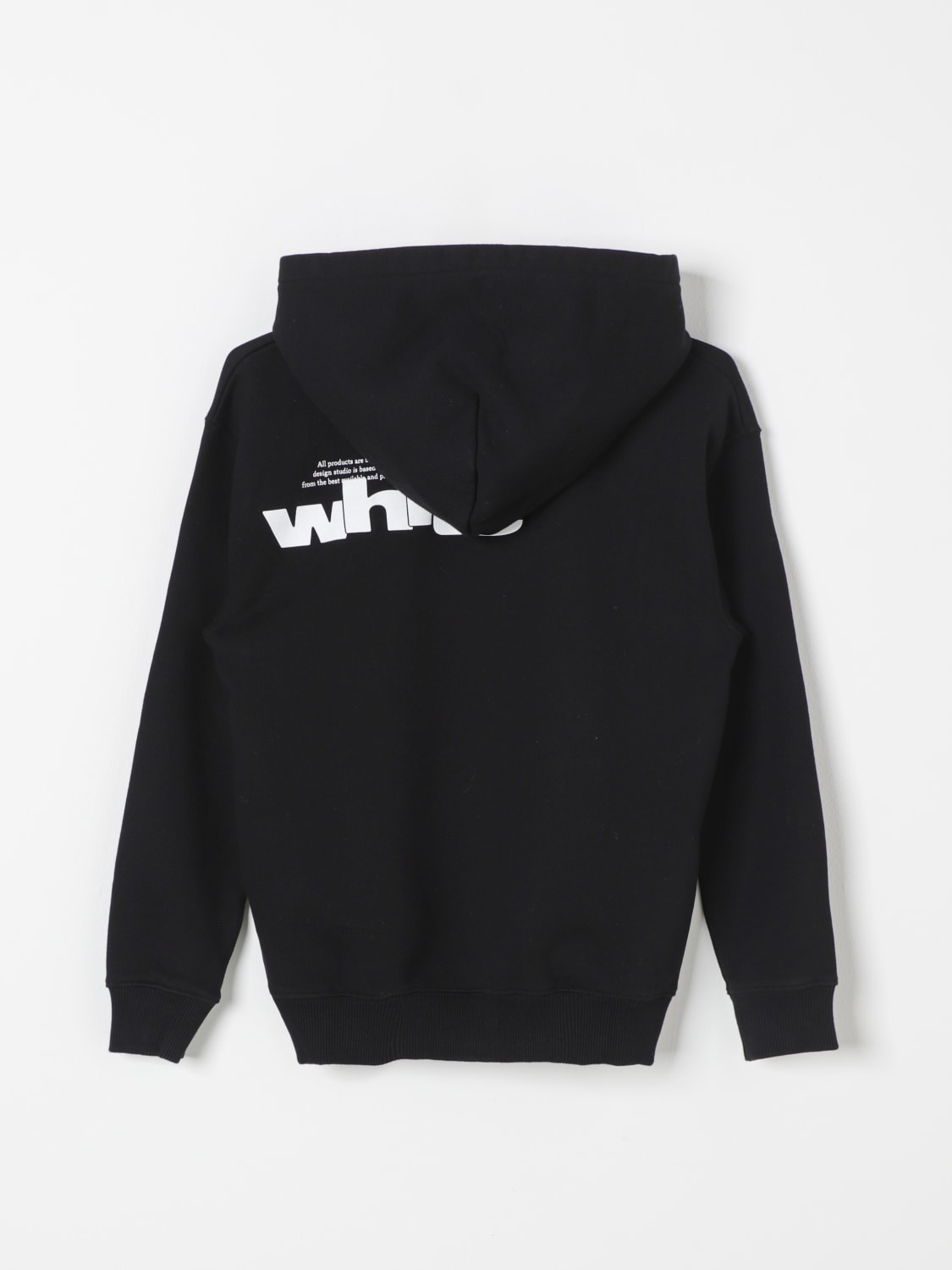 OFF-WHITE KIDS MAGLIA: Felpa con cappuccio Off-White Kids, Nero - Img 2