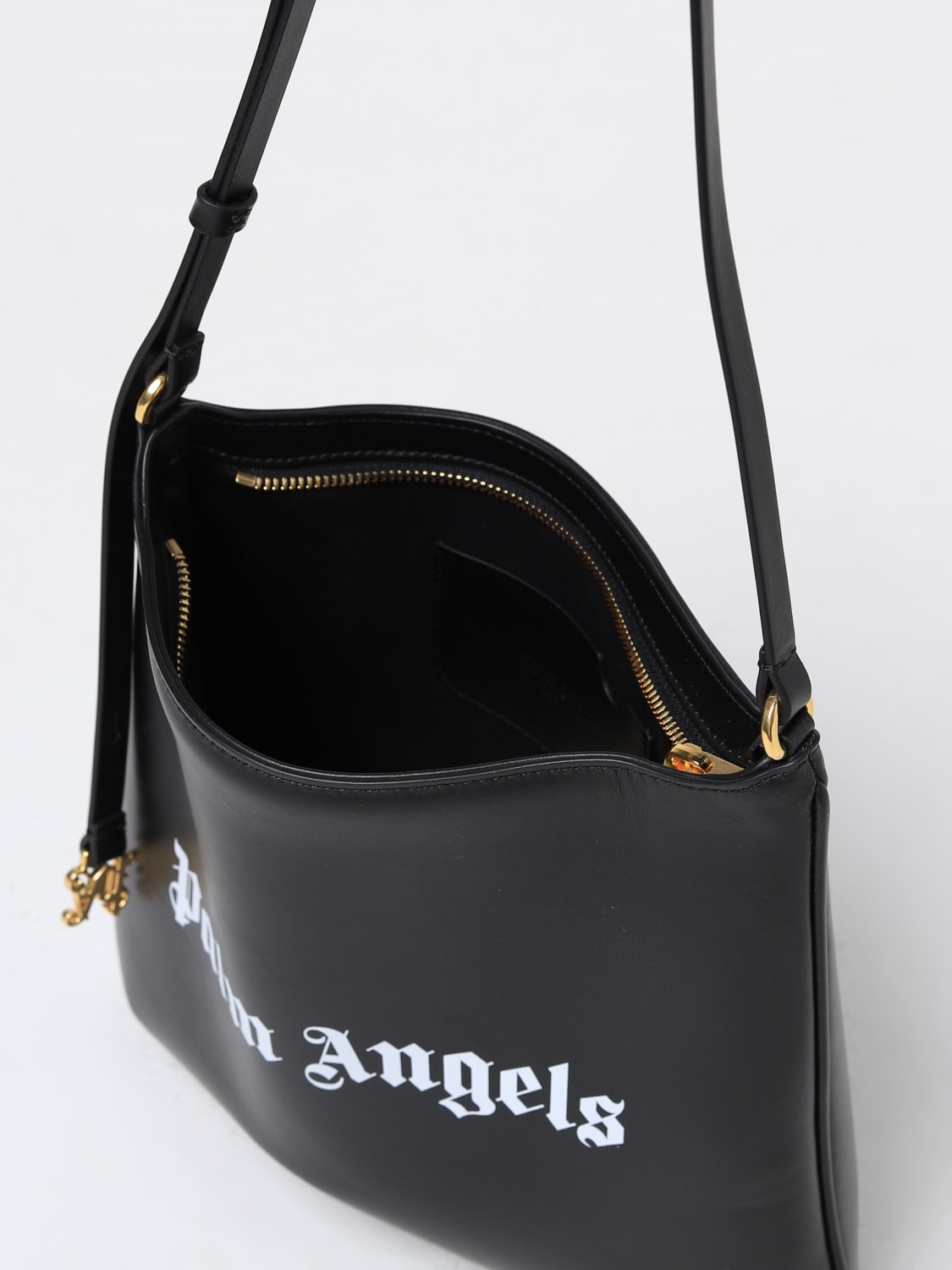 PALM ANGELS BORSA A SPALLA: Borsa Giorgina Palm Angels in pelle , Nero - Img 4