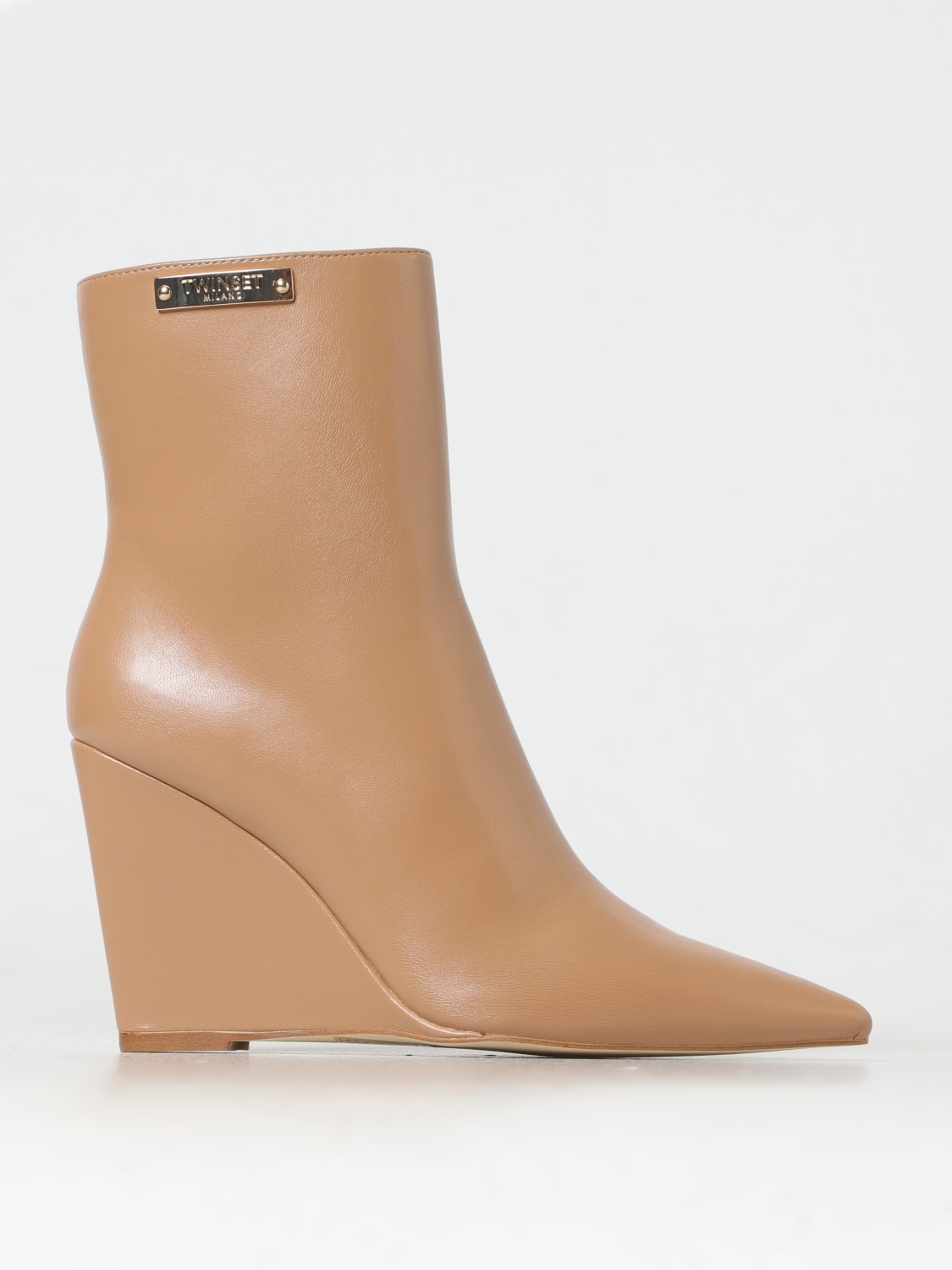 TWINSET WEDGE SHOES: Shoes woman Twinset, Camel - Img 1