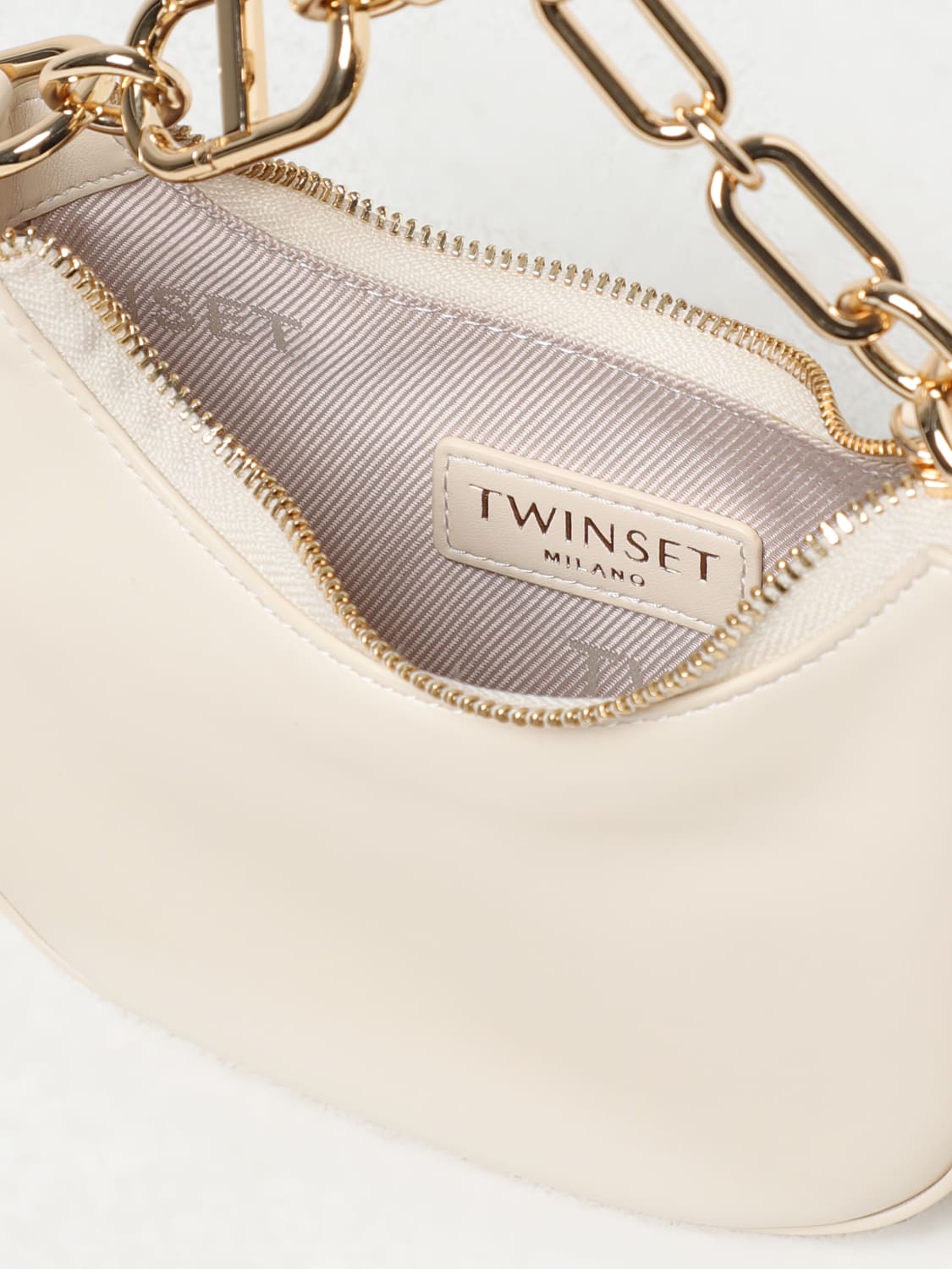 TWINSET MINI SAC À MAIN: Sac porté épaule femme Twinset, Jaune Crème - Img 3