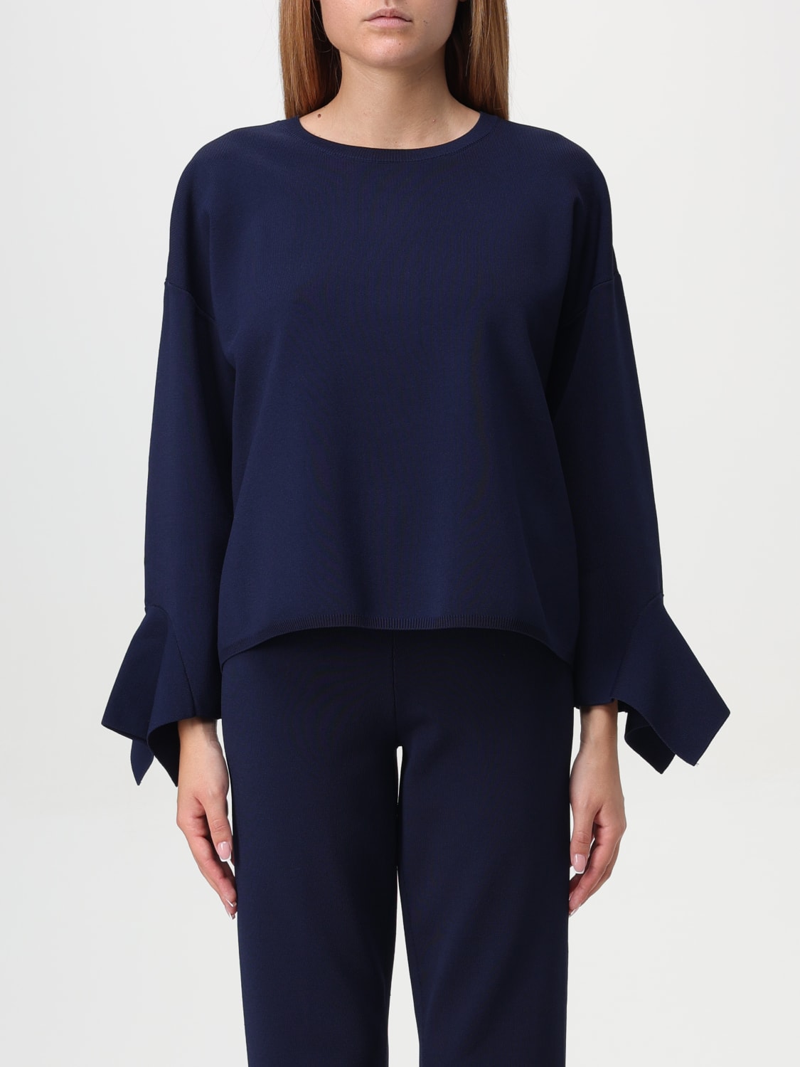 TWINSET MAGLIA: Maglia in misto viscosa Twinset, Blue - Img 1