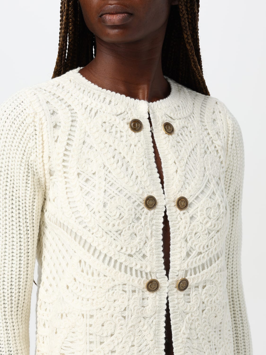 TWINSET CARDIGAN: Twinset women's jacket, Yellow Cream - Img 3