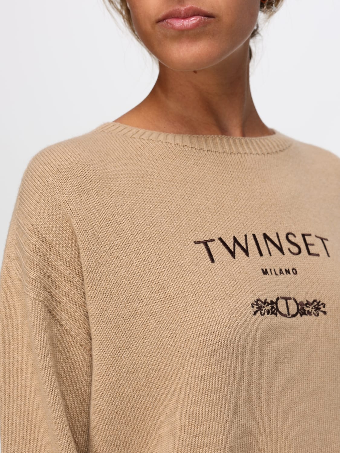 TWINSET SWEATER: Sweater woman Twinset, Camel - Img 3