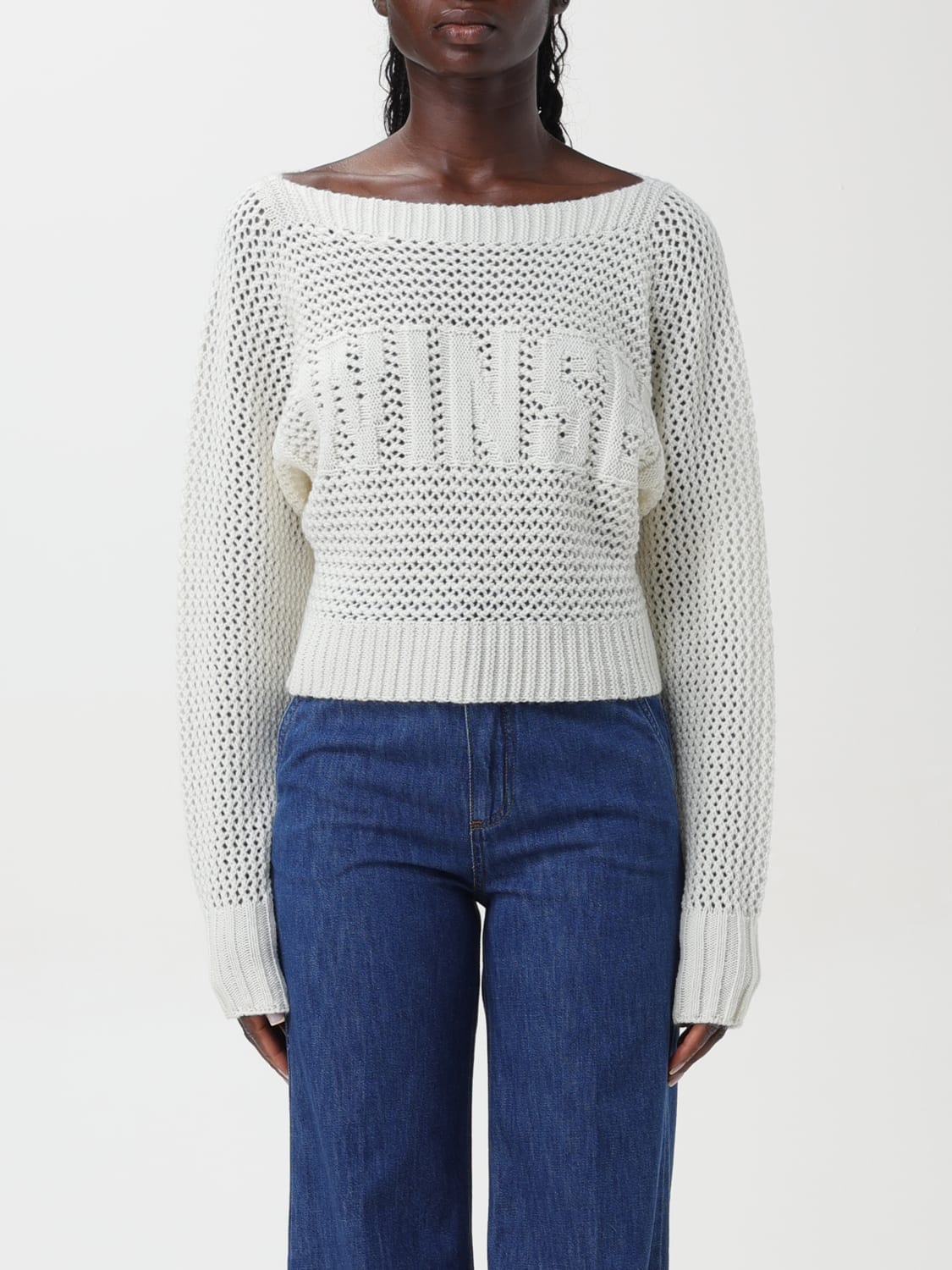 TWINSET MAGLIA: Maglia Twinset in misto cotone , Panna - Img 1