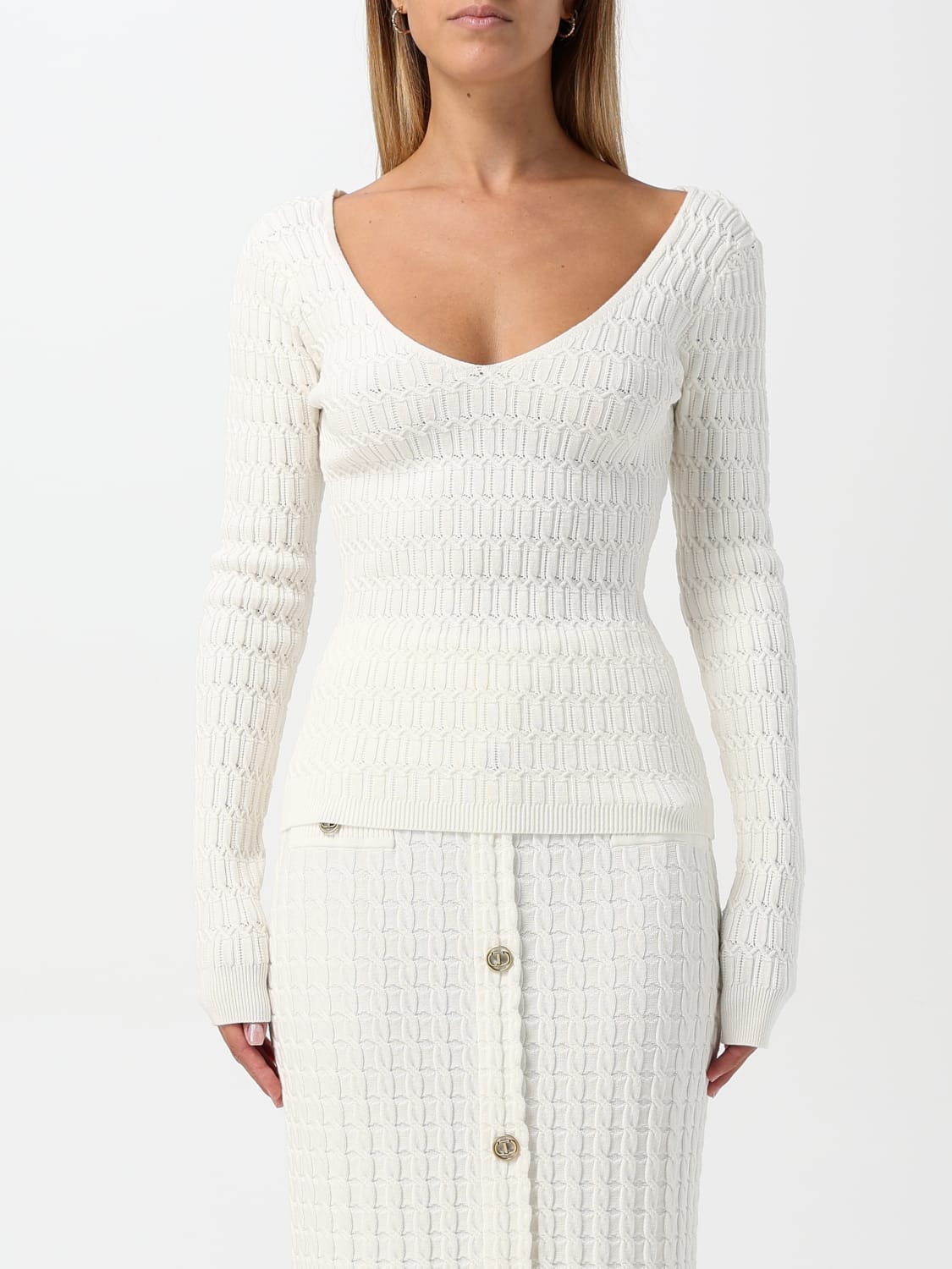 TWINSET SWEATER: Sweater woman Twinset, White - Img 1