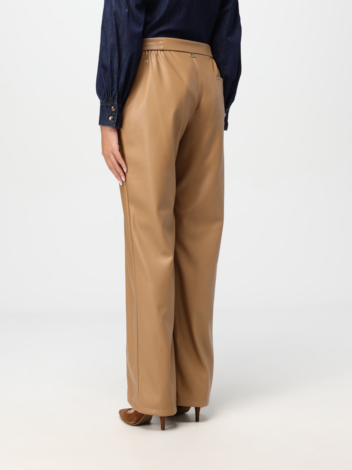 TWINSET PANTALONE: Pantalone Twinset in pelle sintetica , Marrone - Img 2