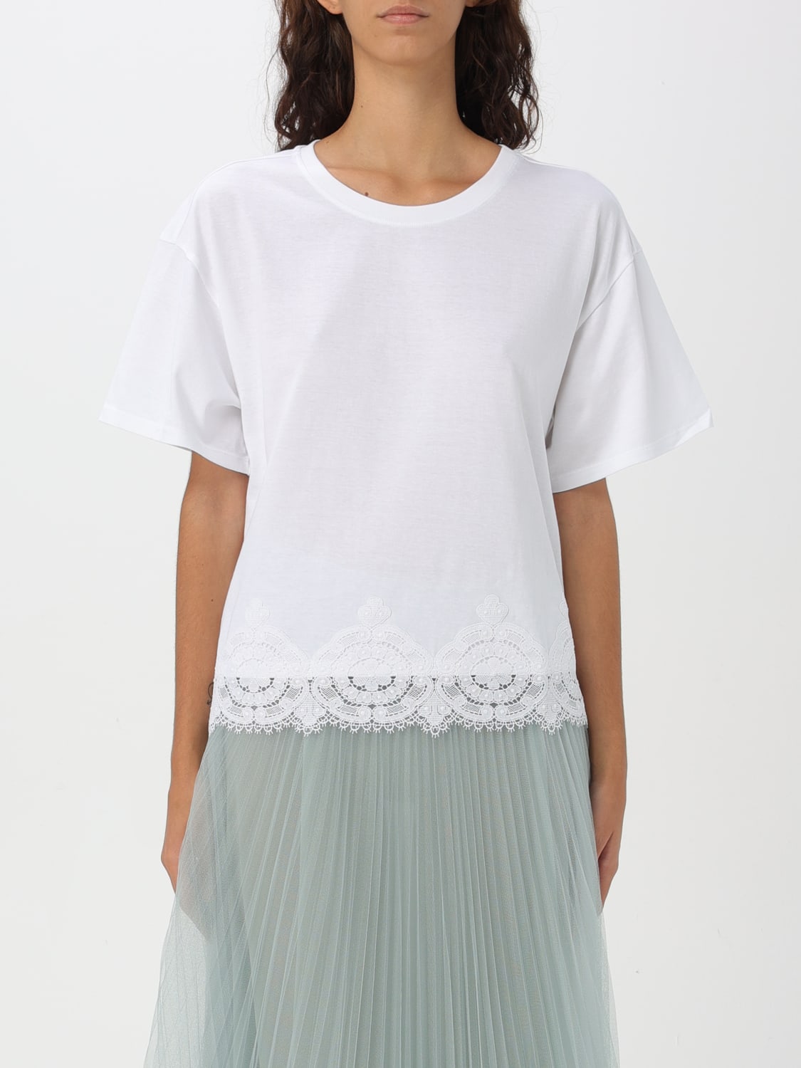 Giglio T-shirt con inserti in pizzo Twinset