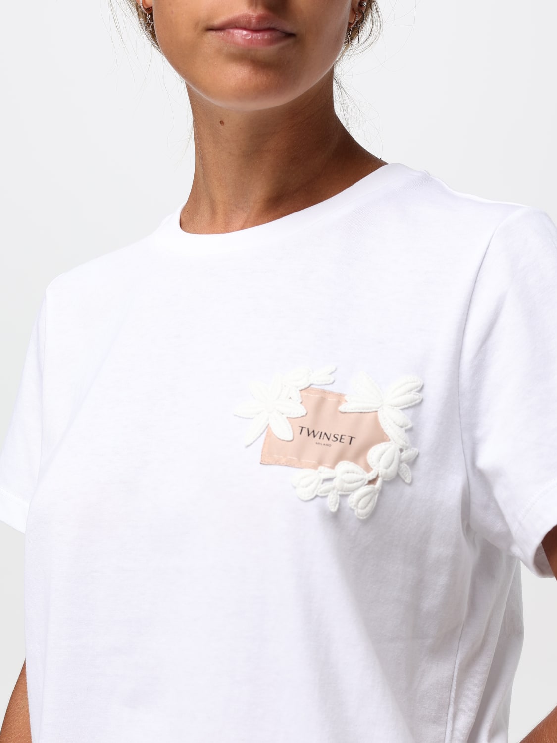 TWINSET T-SHIRT: T-shirt woman Twinset, White - Img 3