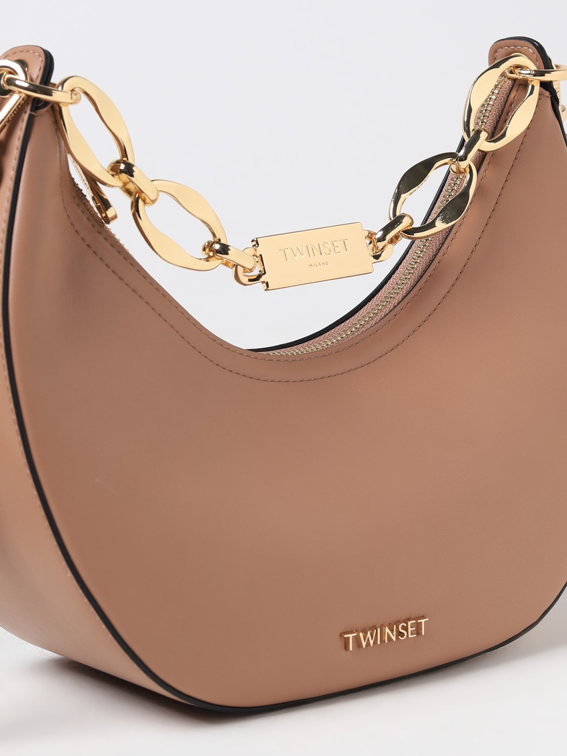 TWINSET BORSA A SPALLA: Borsa Twinset in pelle sintetica , Beige - Img 3