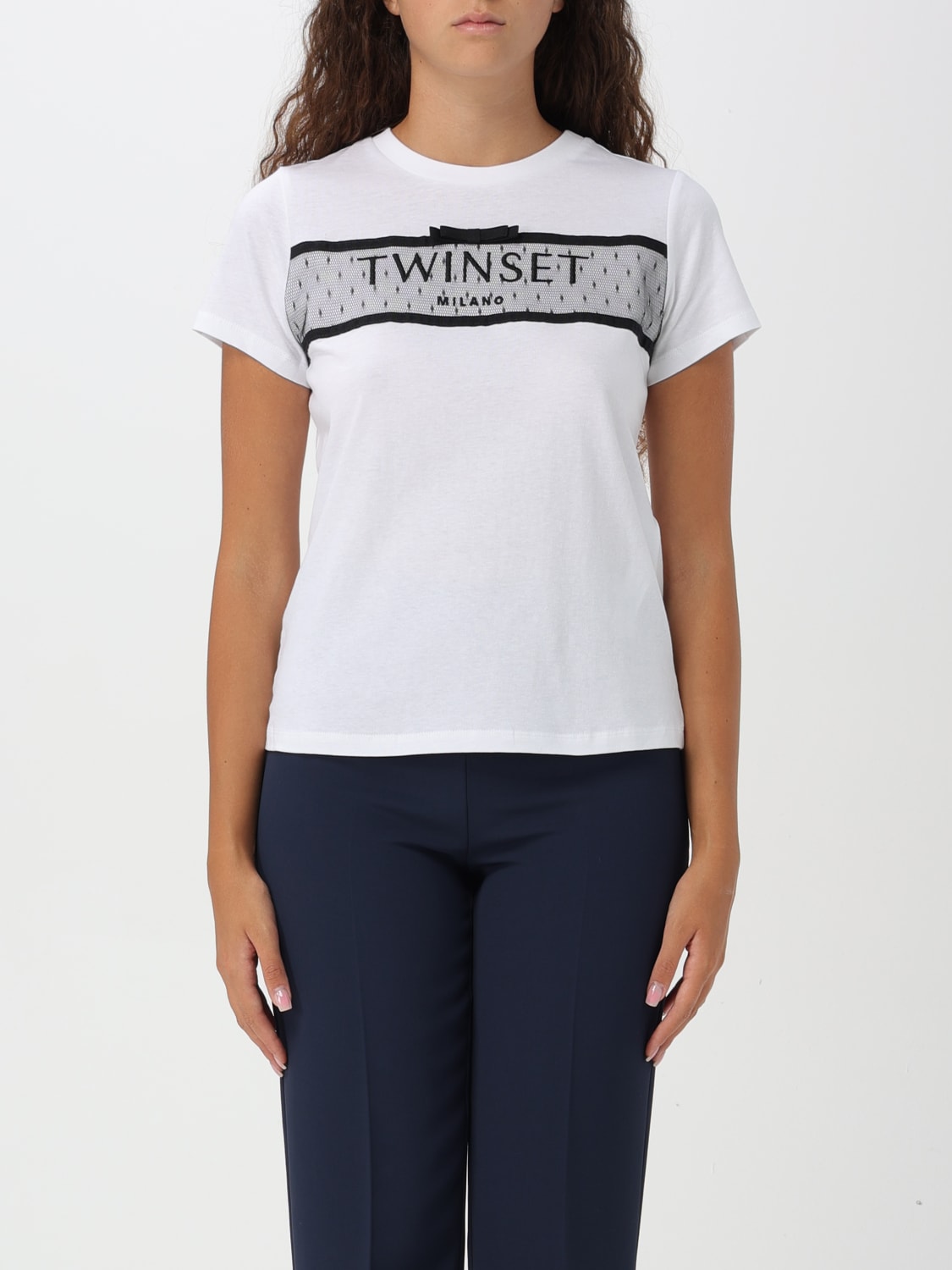 Giglio T-shirt Twinset in cotone con logo