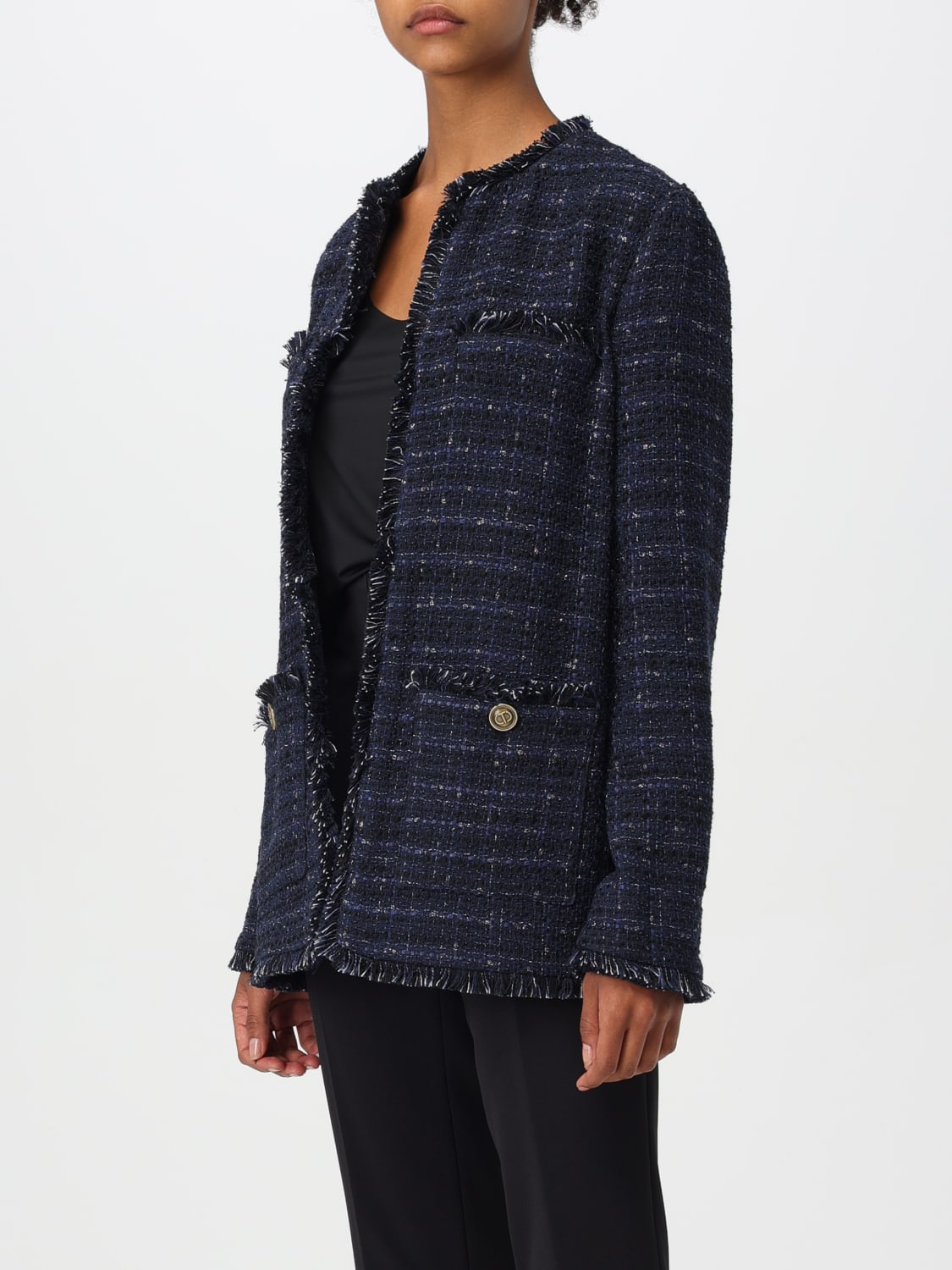 TWINSET JACKET: Blazer woman Twinset, Blue - Img 3