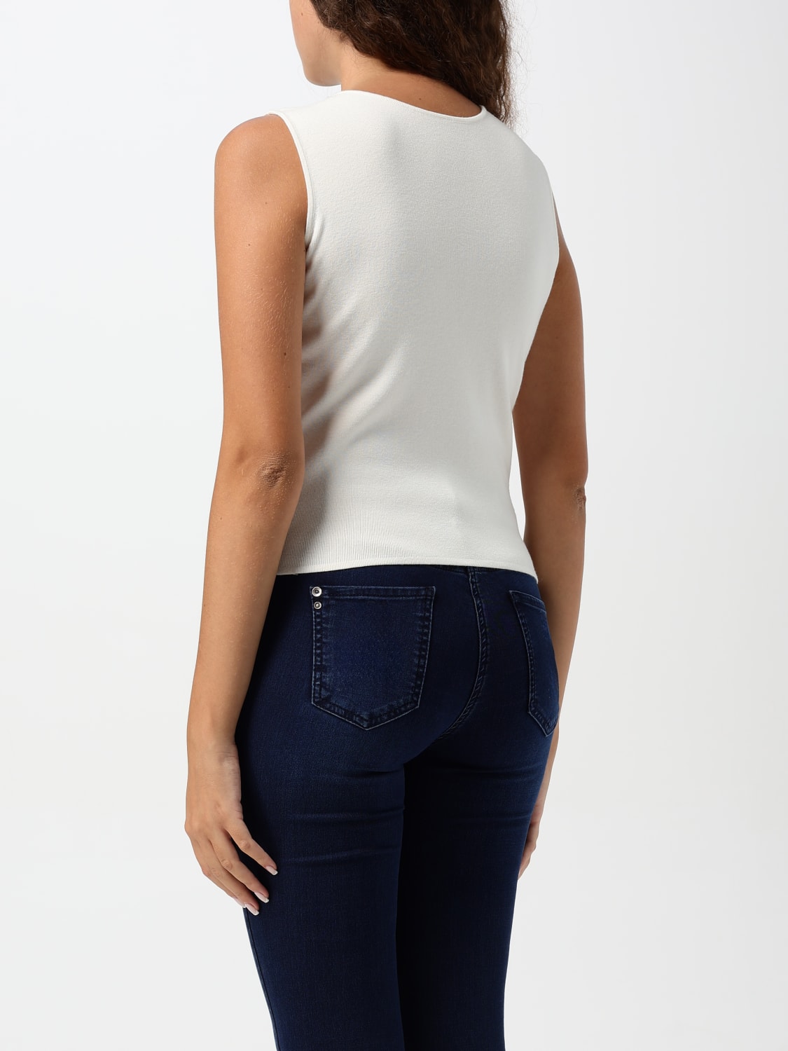 TWINSET TOP: Top Twinset in misto viscosa , Panna - Img 2