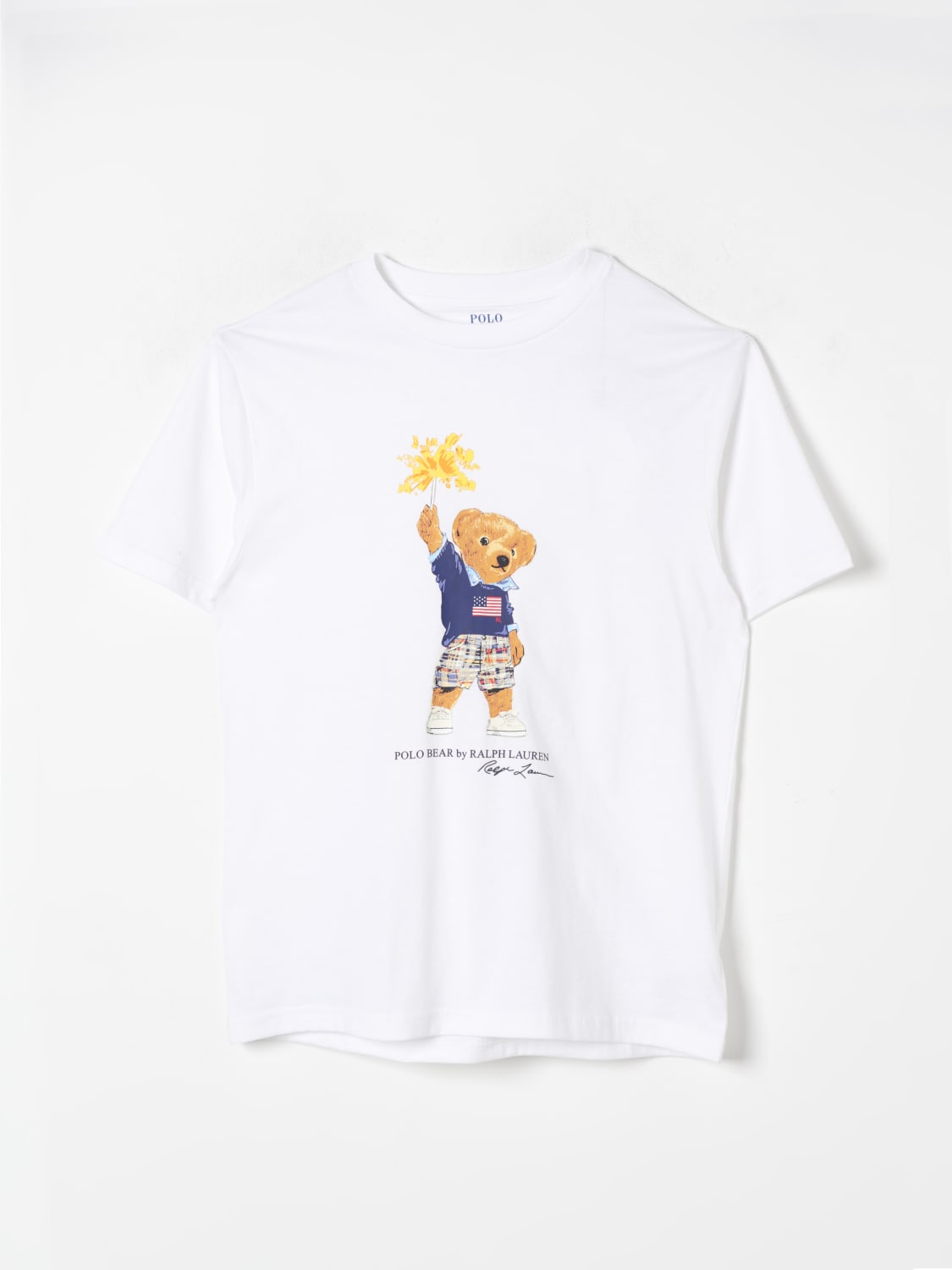 POLO RALPH LAUREN T-SHIRT: T-shirt kids Polo Ralph Lauren, White - Img 1