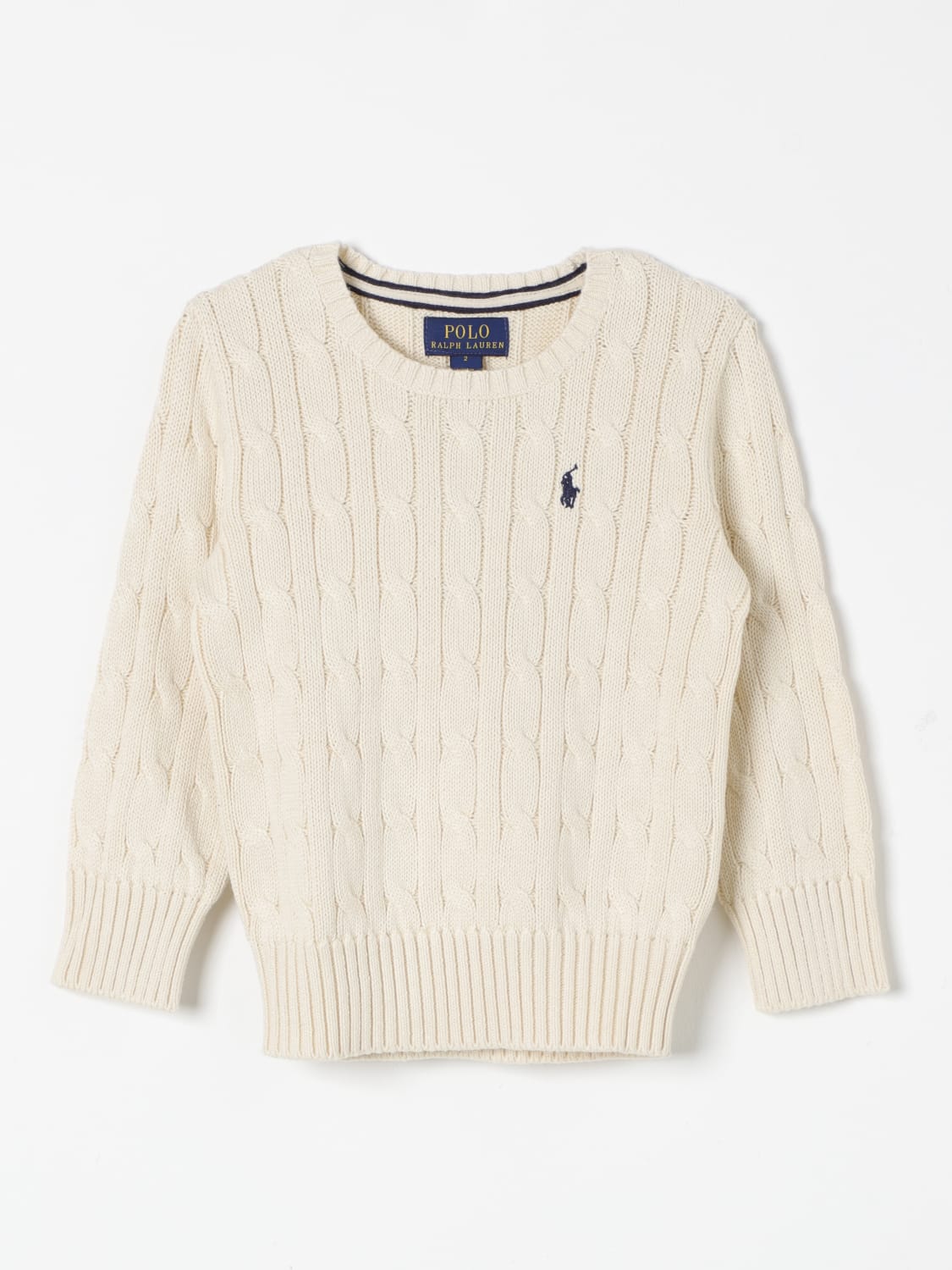 POLO RALPH LAUREN SWEATER: Sweater kids Polo Ralph Lauren, Cream - Img 1