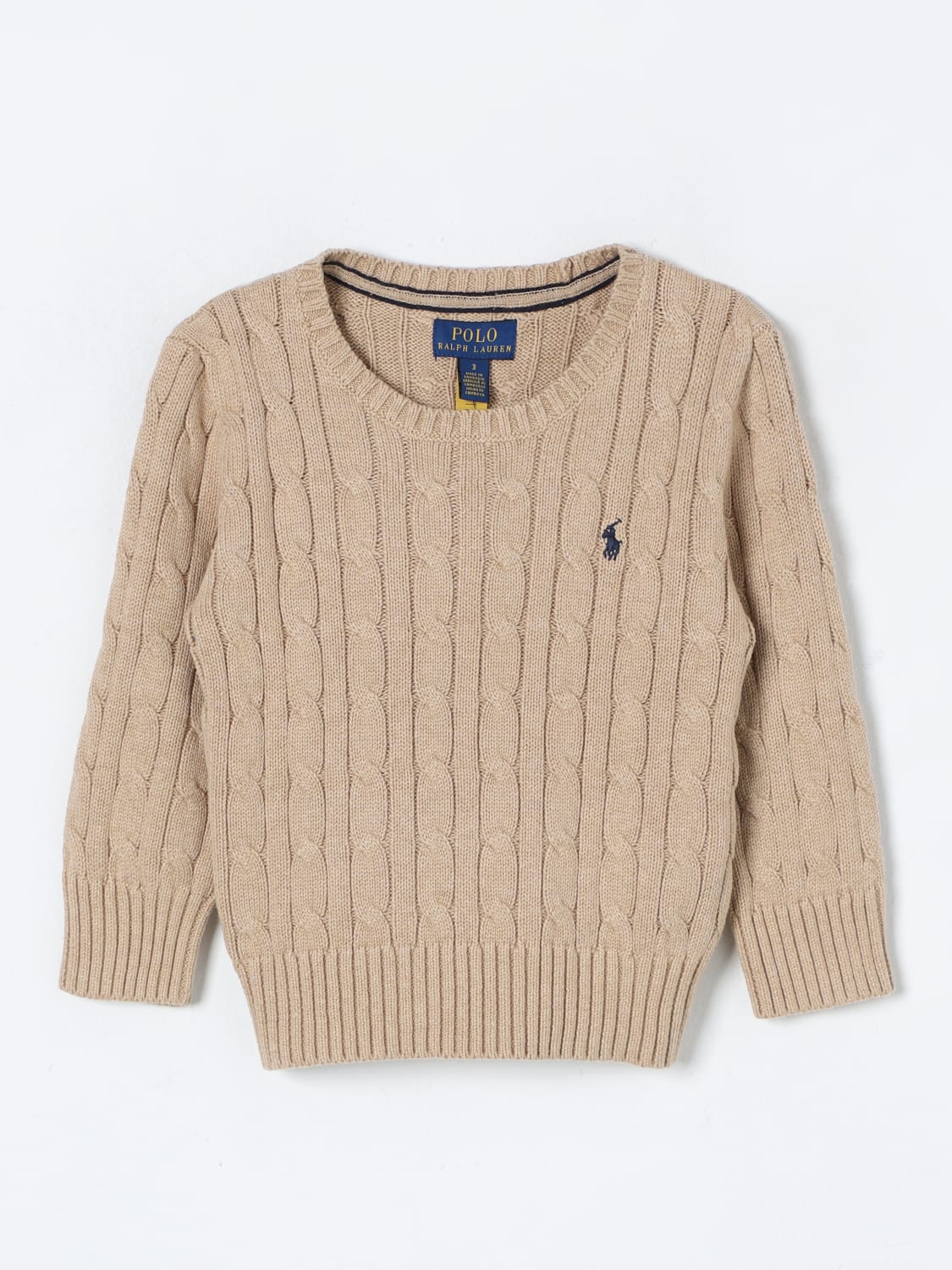 POLO RALPH LAUREN SWEATER: Sweater kids Polo Ralph Lauren, Beige - Img 1