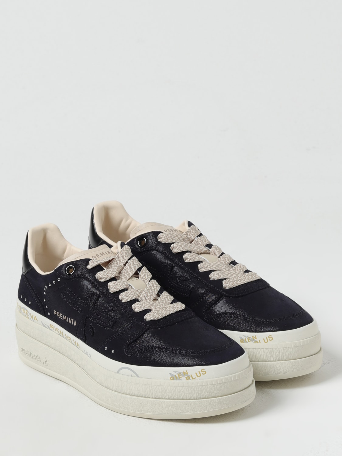 PREMIATA SNEAKERS: Sneakers Micol Premiata in pelle , Blue - Img 2