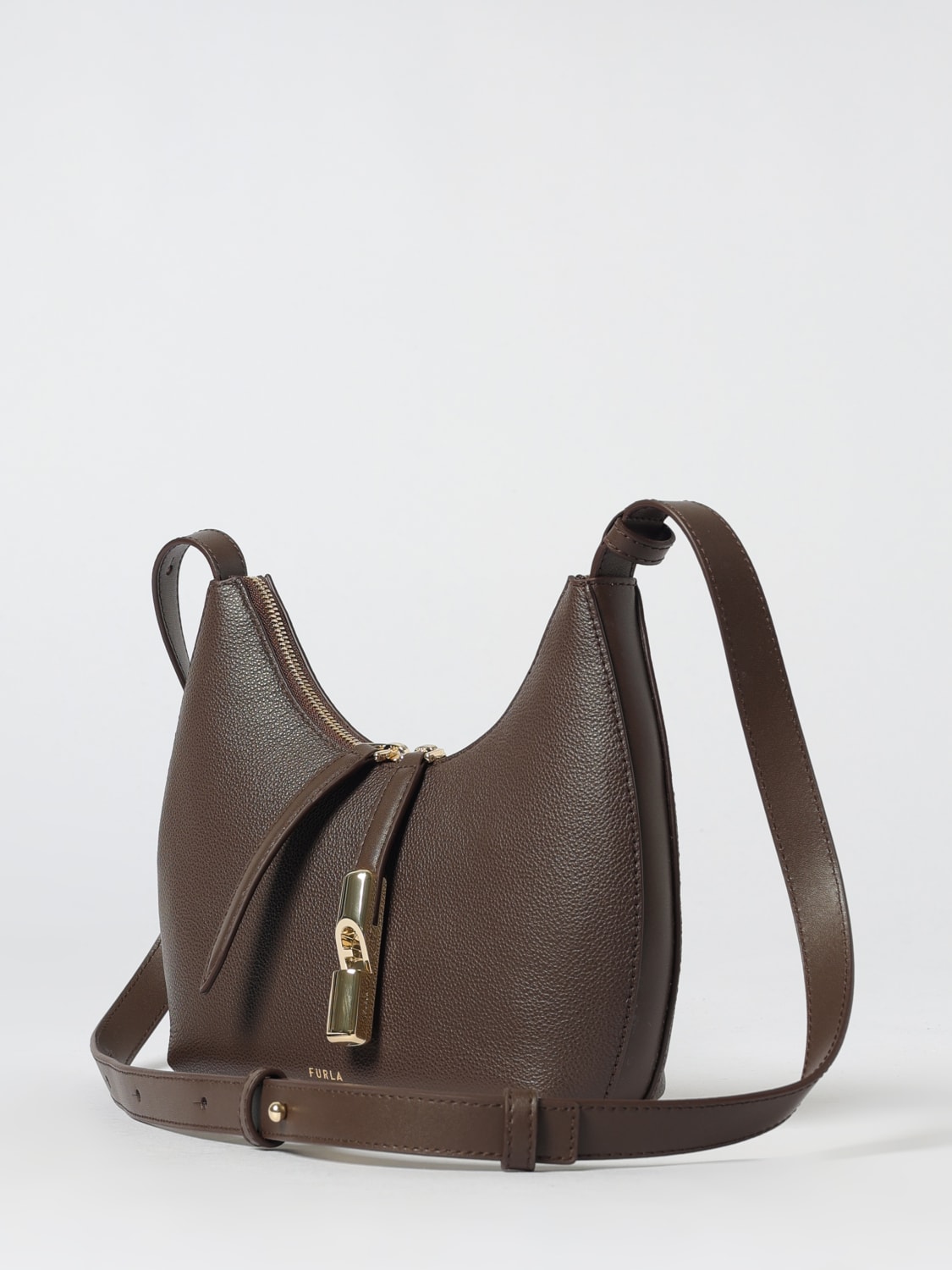 FURLA BORSA MINI: Borsa Goccia Furla in pelle a grana , Marrone - Img 3