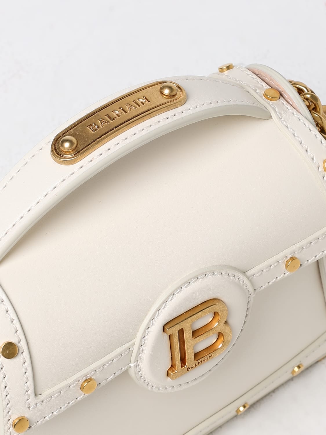 BALMAIN MINI BAG: Shoulder bag woman Balmain, White - Img 4