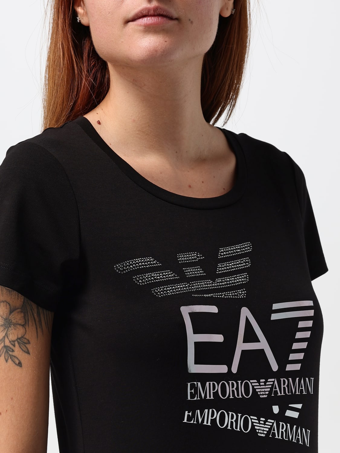 EA7 T-SHIRT: T-shirt woman Ea7, Black - Img 3