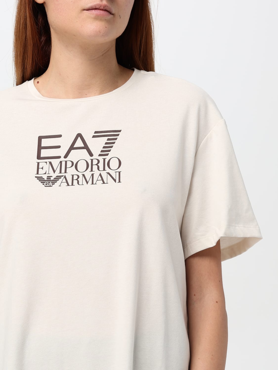 EA7 T-SHIRT: T-shirt woman Ea7, Natural - Img 3