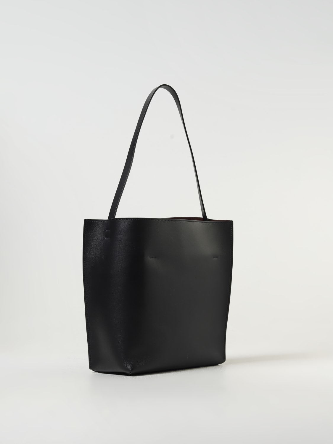 MARNI BORSA A SPALLA: Borsa Museo Marni in pelle con logo , Nero 1 - Img 2