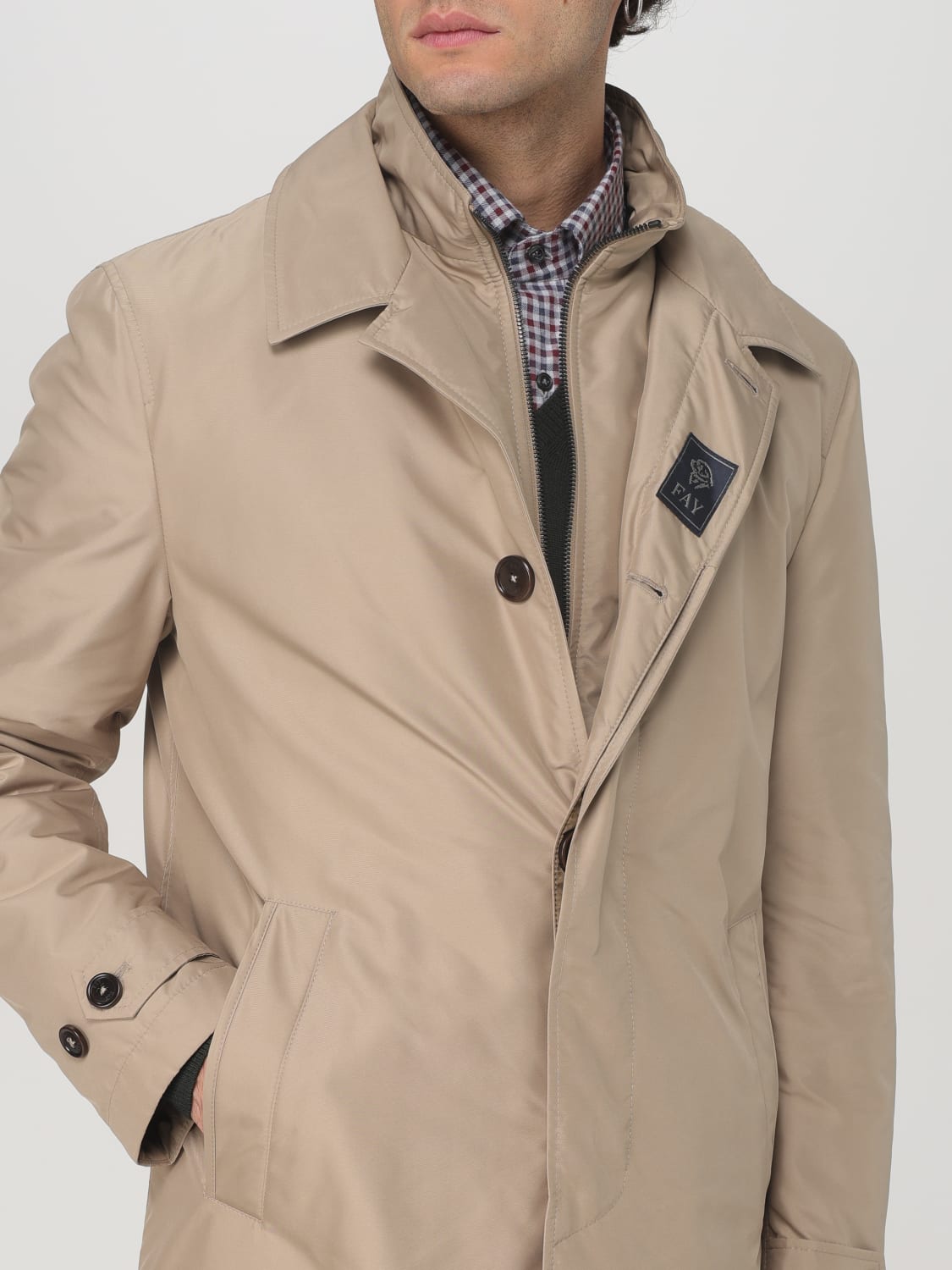 FAY JACKET: Fay nylon parka, Sand - Img 4