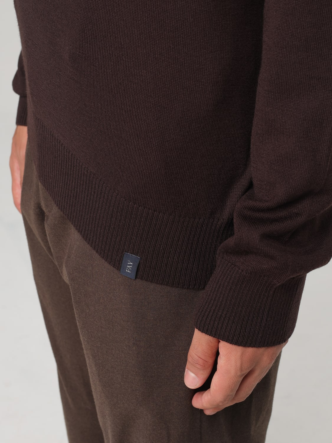 FAY SWEATER: Sweater men Fay, Brown - Img 3