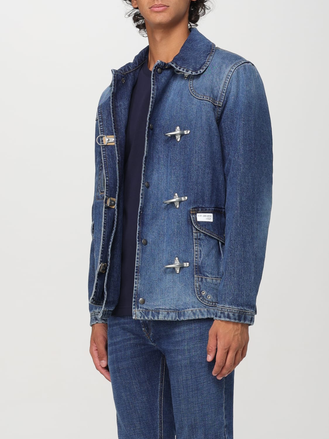 FAY JACKET: Jacket men Fay, Denim - Img 3