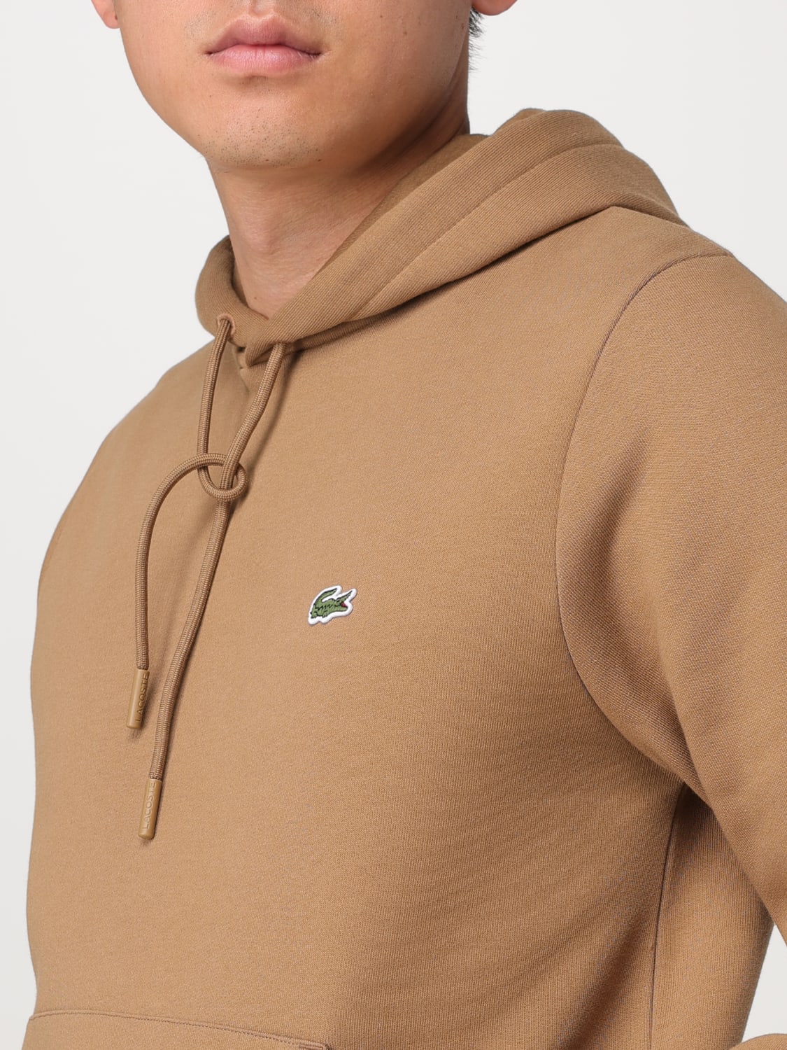 LACOSTE FELPA: Felpa con cappuccio Lacoste, Beige - Img 3