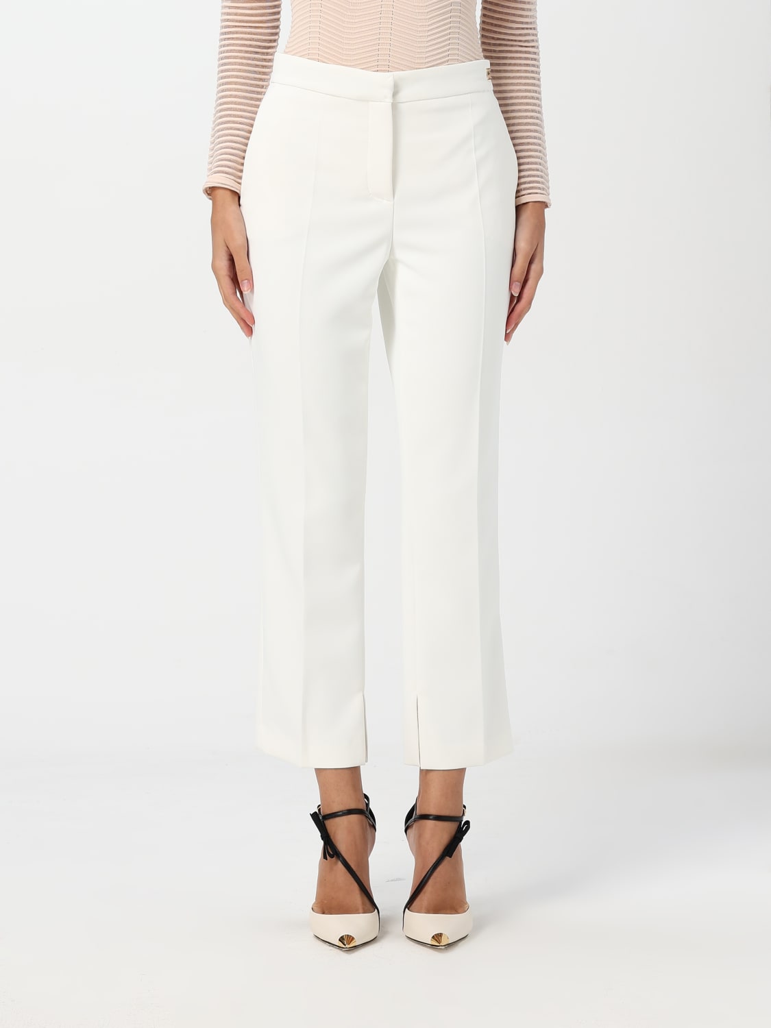 ELISABETTA FRANCHI HOSE: Hose damen Elisabetta Franchi La Mia Bambina, Weiß - Img 1