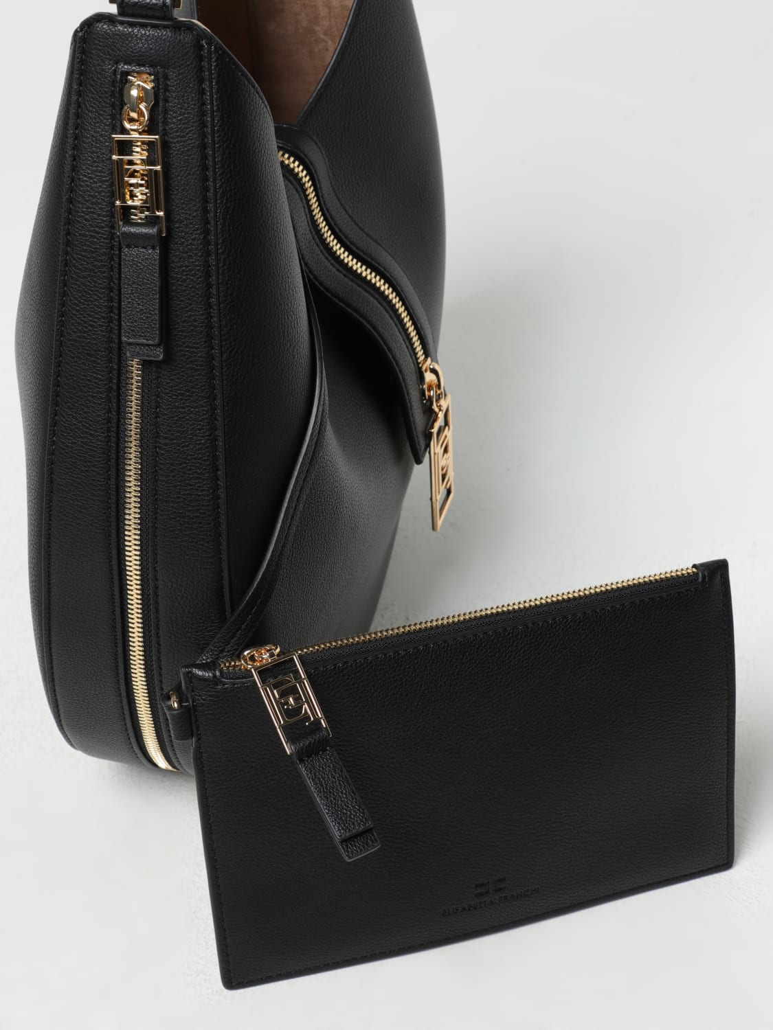 ELISABETTA FRANCHI SCHULTERTASCHE: Schultertasche damen Elisabetta Franchi La Mia Bambina, Schwarz - Img 3