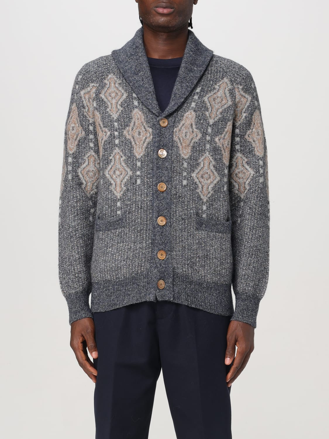 BRUNELLO CUCINELLI CARDIGAN: Sweater men Brunello Cucinelli, Blue - Img 1