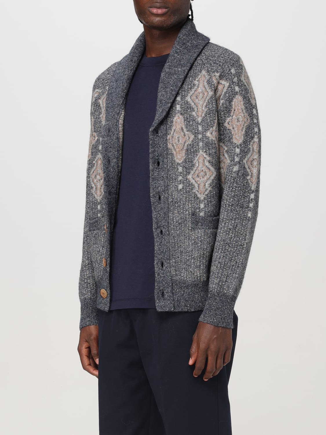 BRUNELLO CUCINELLI CARDIGAN: Sweater men Brunello Cucinelli, Blue - Img 4