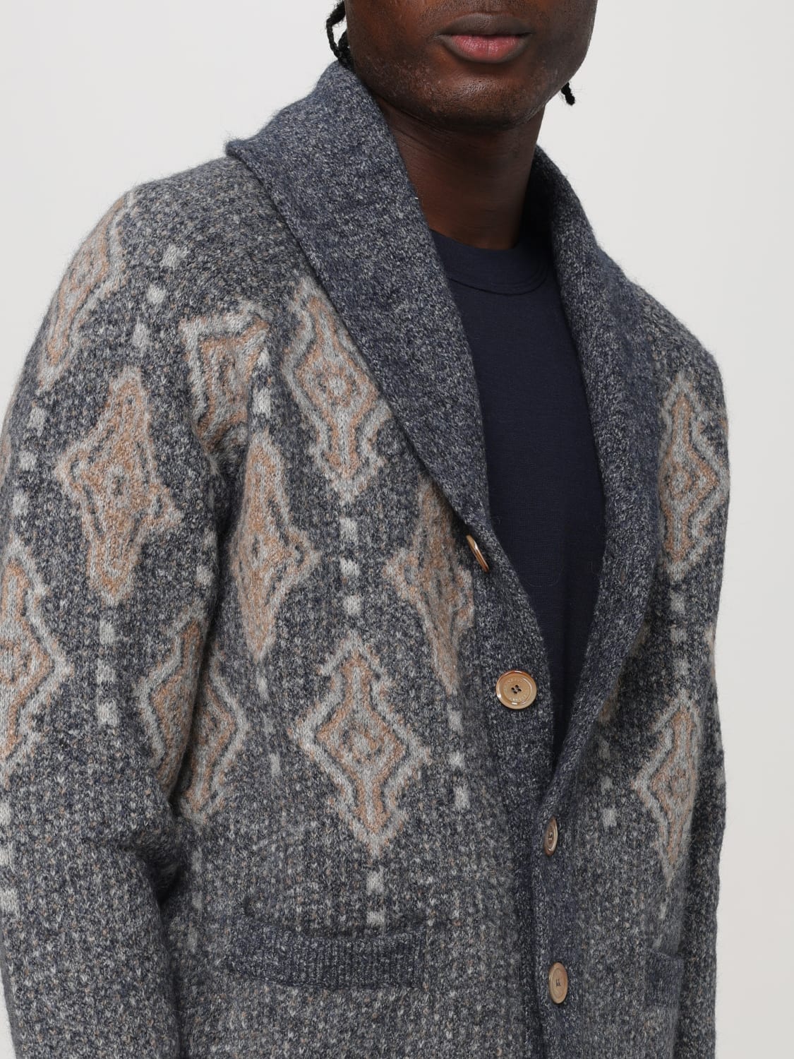 BRUNELLO CUCINELLI CARDIGAN: Sweater men Brunello Cucinelli, Blue - Img 5