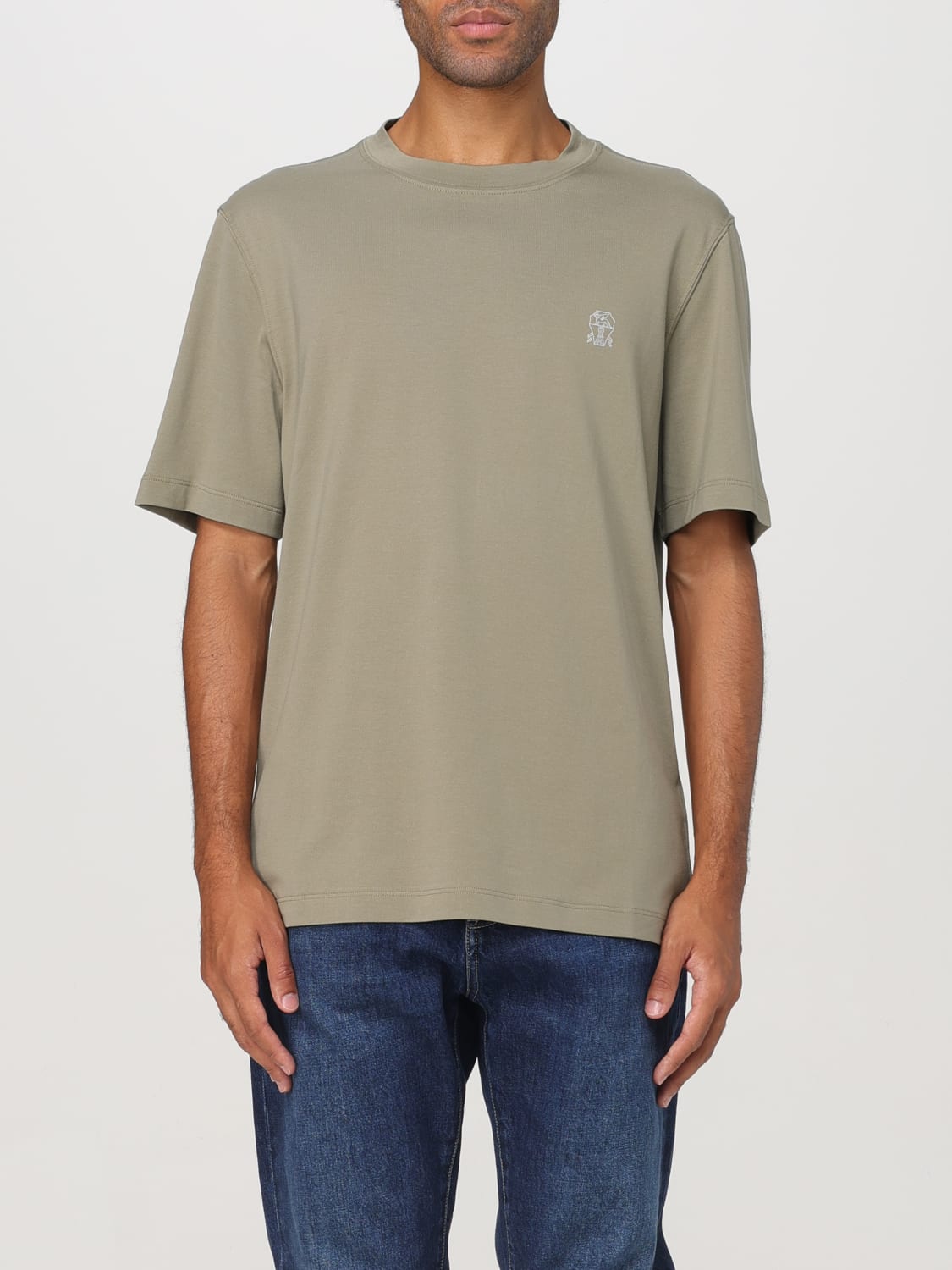 BRUNELLO CUCINELLI T-SHIRT: T-shirt men Brunello Cucinelli, Green - Img 1