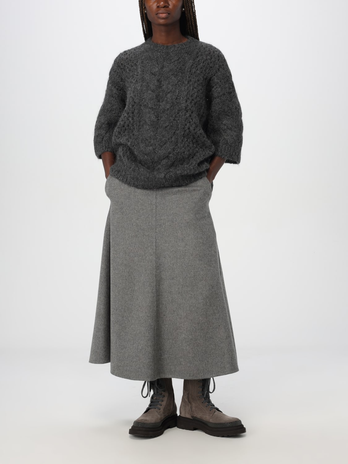 BRUNELLO CUCINELLI SKIRT: Skirt woman Brunello Cucinelli, Grey - Img 2