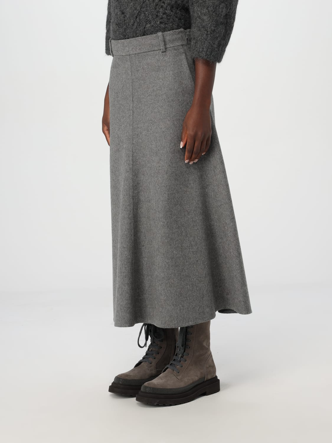 BRUNELLO CUCINELLI SKIRT: Skirt woman Brunello Cucinelli, Grey - Img 4