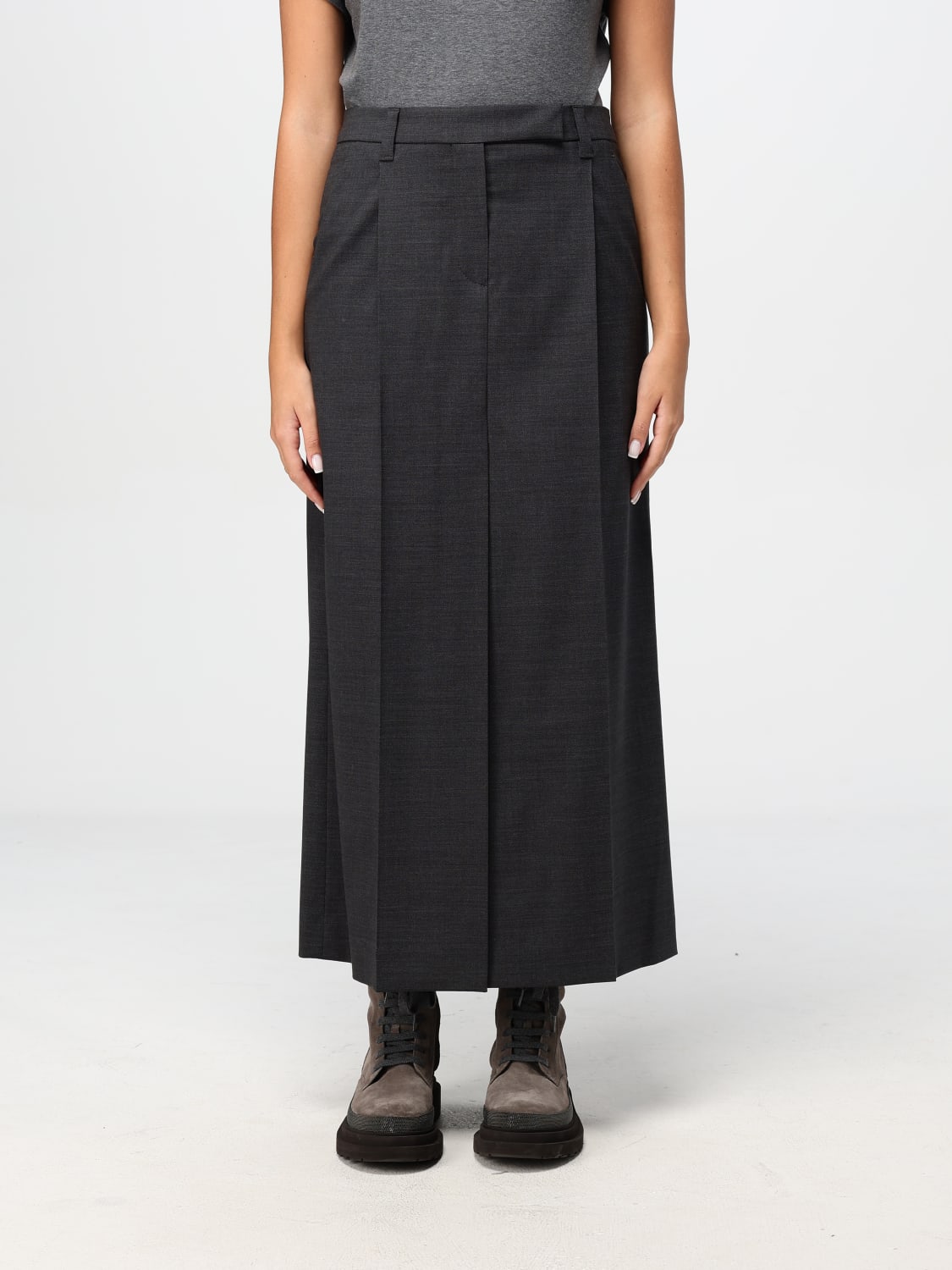 BRUNELLO CUCINELLI SKIRT: Skirt woman Brunello Cucinelli, Charcoal - Img 1