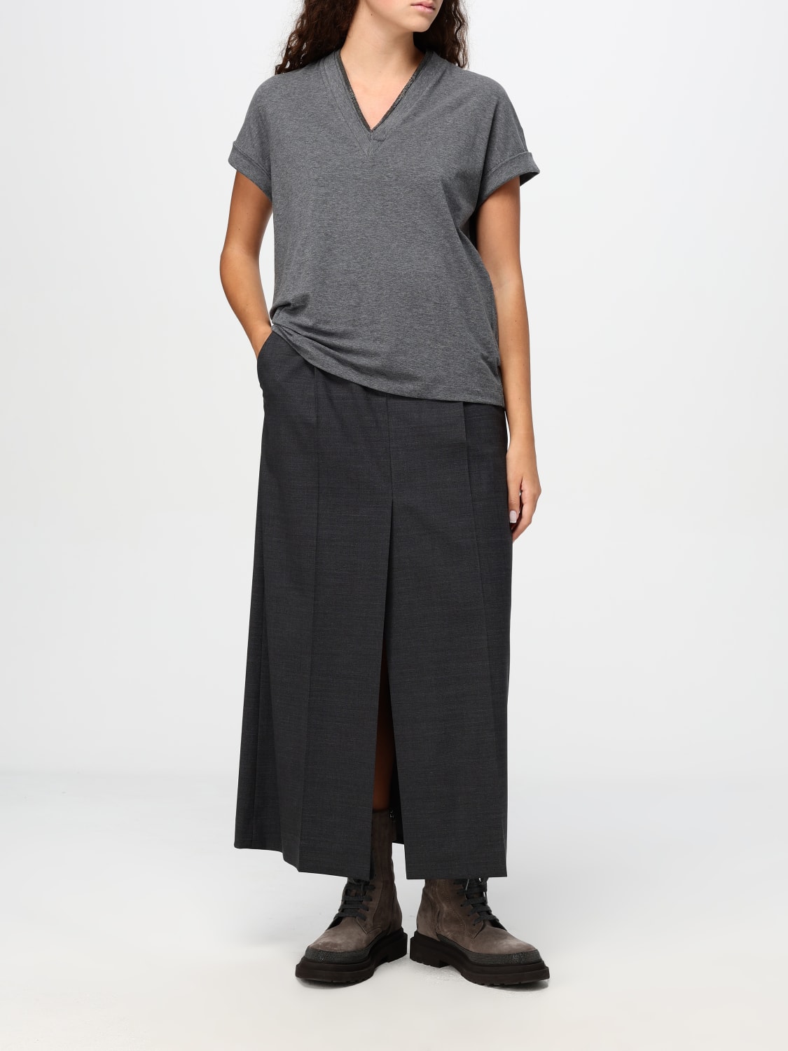 BRUNELLO CUCINELLI SKIRT: Skirt woman Brunello Cucinelli, Charcoal - Img 2