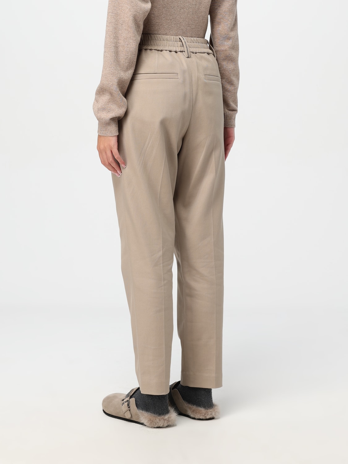 BRUNELLO CUCINELLI PANTS: Pants woman Brunello Cucinelli, Beige - Img 3