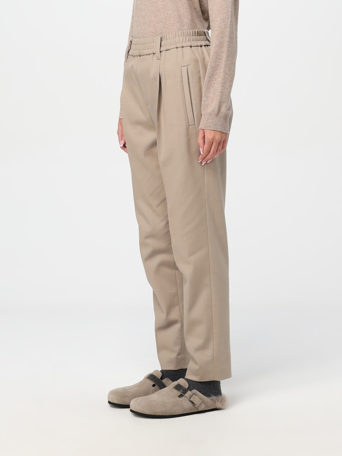 BRUNELLO CUCINELLI PANTS: Pants woman Brunello Cucinelli, Beige - Img 4