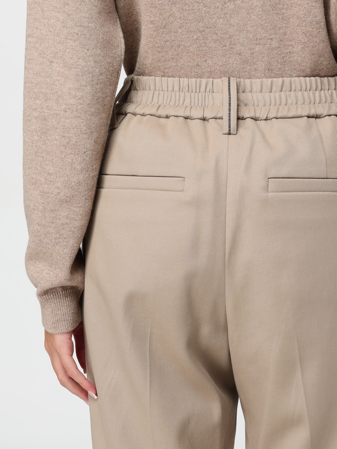 BRUNELLO CUCINELLI PANTS: Pants woman Brunello Cucinelli, Beige - Img 5