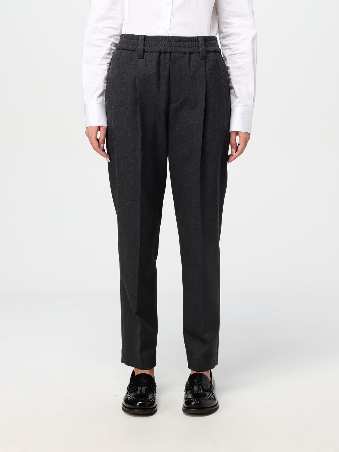 BRUNELLO CUCINELLI PANTS: Pants woman Brunello Cucinelli, Charcoal - Img 1