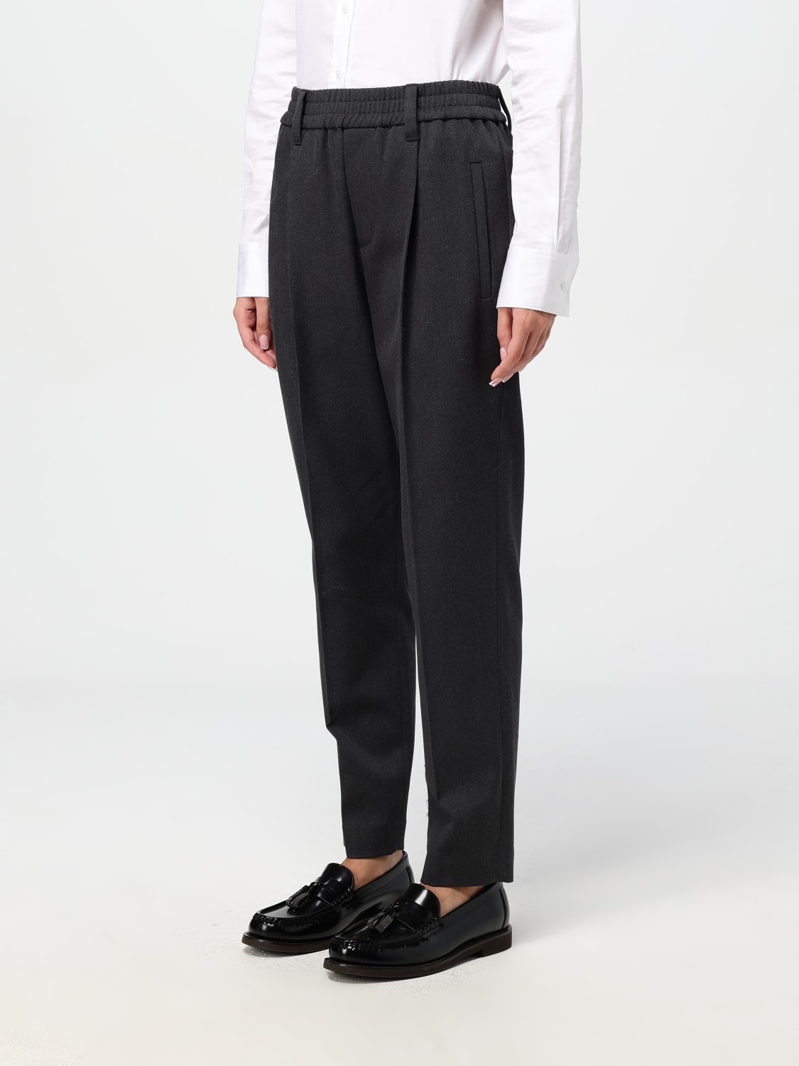 BRUNELLO CUCINELLI PANTS: Pants woman Brunello Cucinelli, Charcoal - Img 4