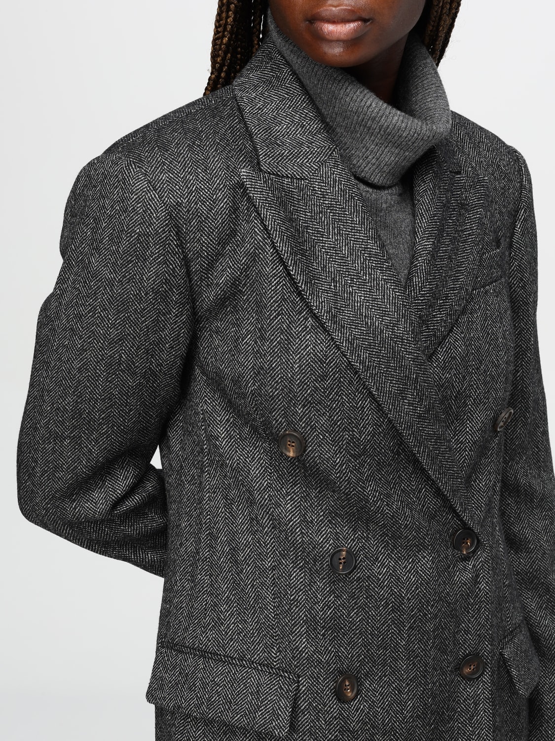 BRUNELLO CUCINELLI 블레이저: 블레이저 여성 Brunello Cucinelli, 블랙 - Img 5