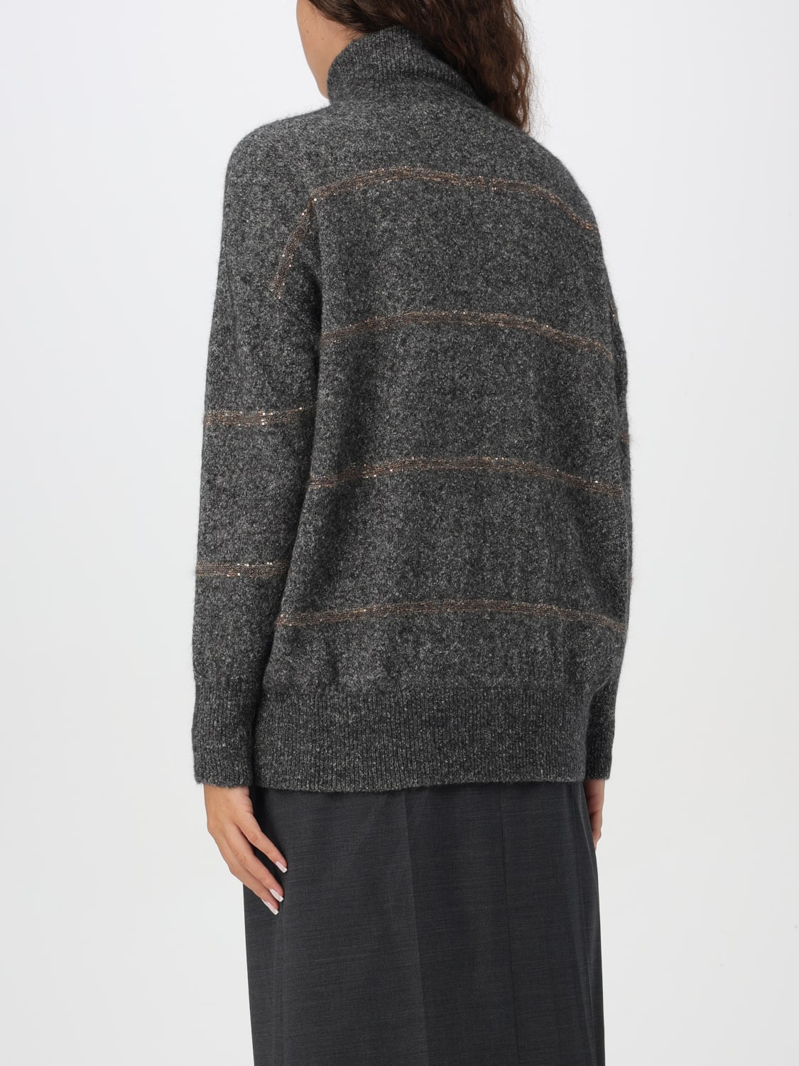 BRUNELLO CUCINELLI SWEATER: Sweater woman Brunello Cucinelli, Grey - Img 3