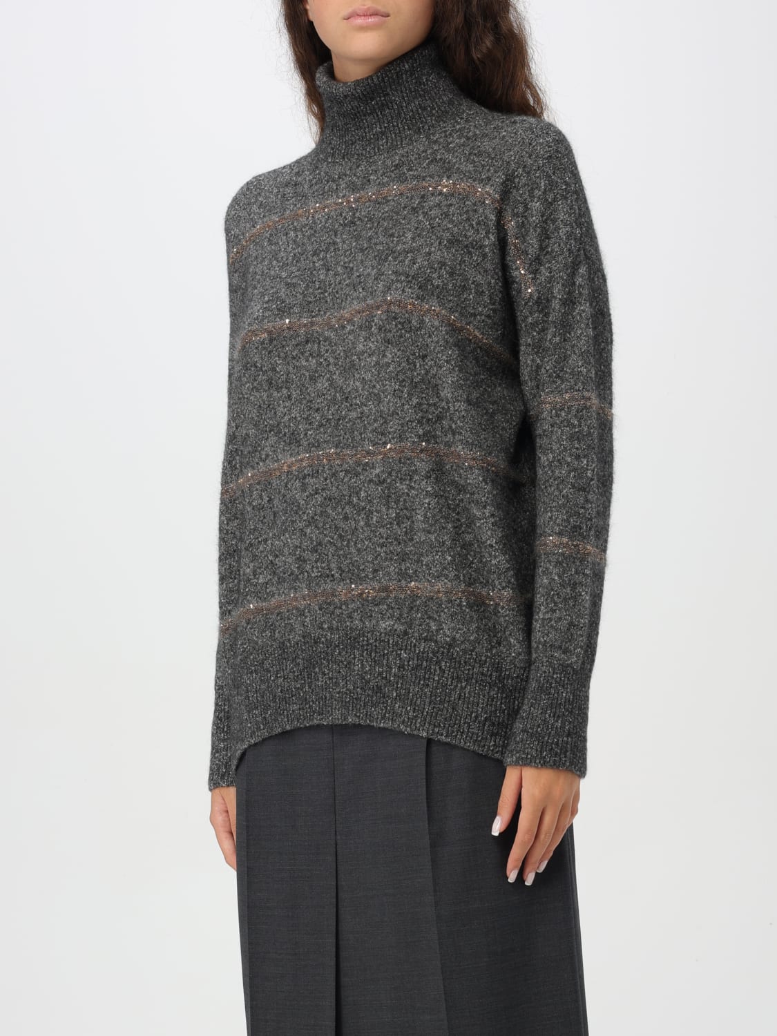 BRUNELLO CUCINELLI セーター: セーター レディース Brunello Cucinelli, グレー - Img 4