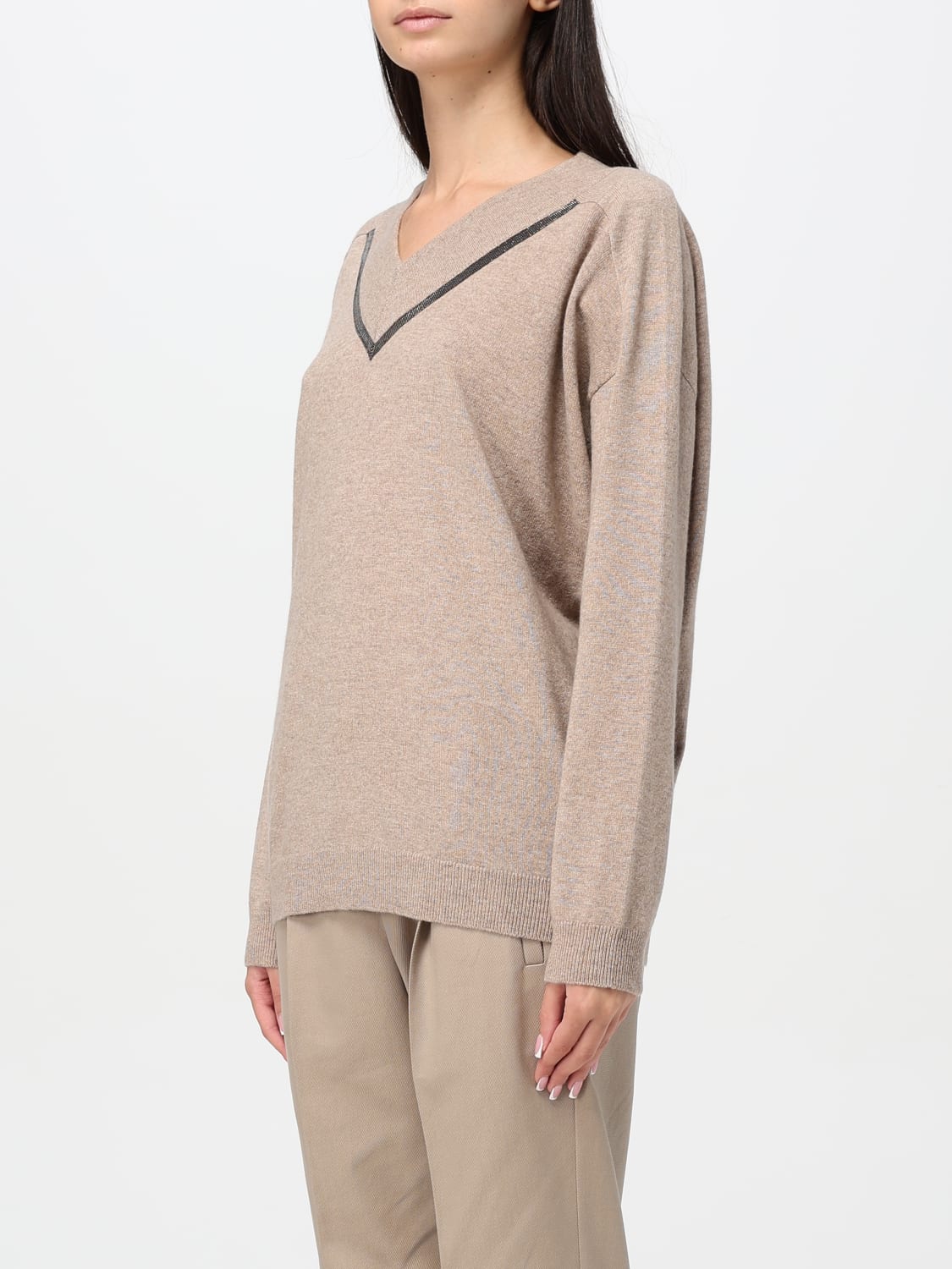 BRUNELLO CUCINELLI SWEATER: Sweater woman Brunello Cucinelli, Dove Grey - Img 3