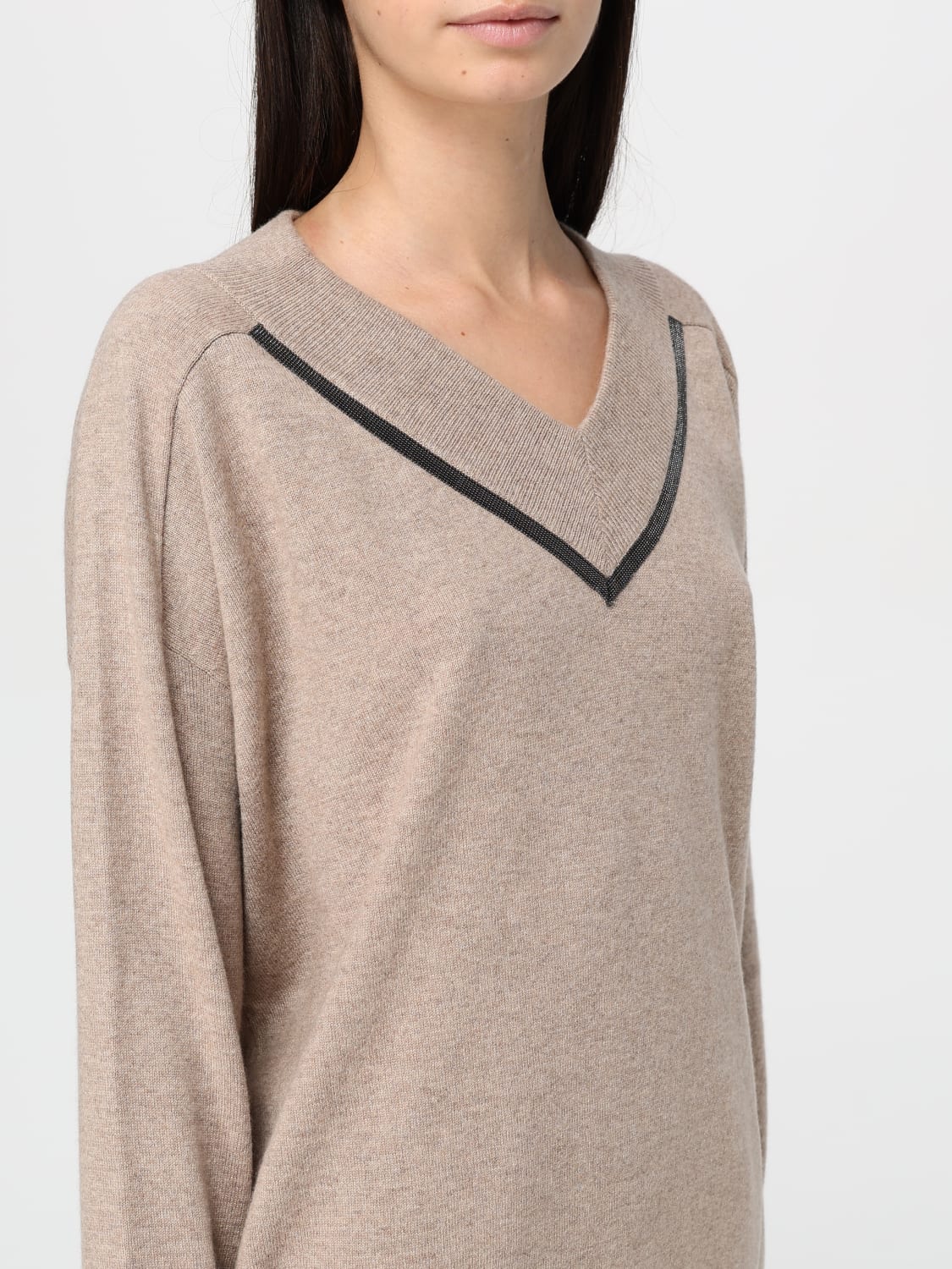 BRUNELLO CUCINELLI SWEATER: Sweater woman Brunello Cucinelli, Dove Grey - Img 4